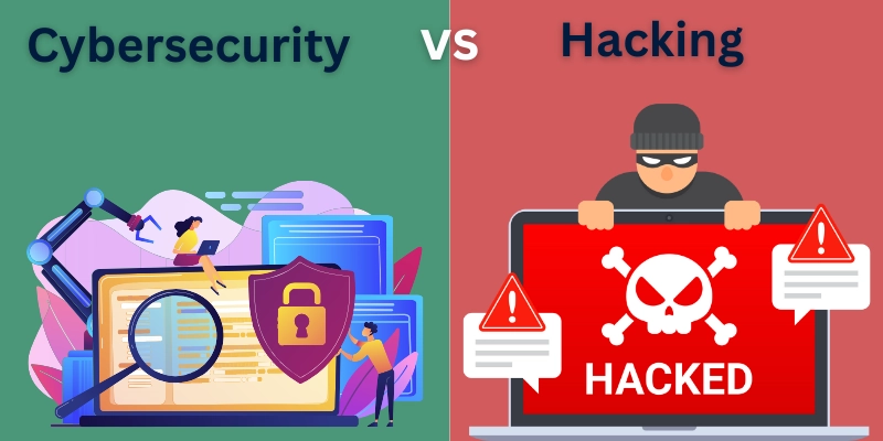cybersecurity vs hacking